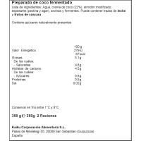 Begetal de coco natural KAIKU, tarrina 350 g