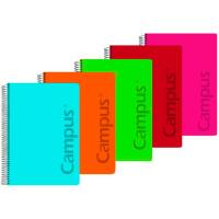 Cuaderno espiral A5, tapa de plástico, milimetrado CAMPUS, 80 hojas 90 gr., colores surtidos no se puede elegir