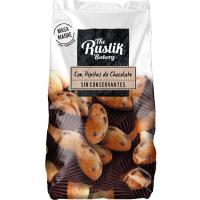 Mini magdalenas pepitas de chocolate RUSTIK BAKERY, bolsa 190 g