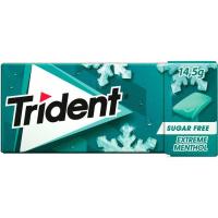 Chicle en gragea extreme menthol Lc TRIDENT, paquete 14 g
