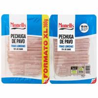Pechuga de pavo lonchas finas MONELLS, pack 2x180 g