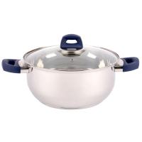 Batería de cocina de acero inoxidable Oslo, apto para todo tipo de cocinas IDEAL CASA, 3 piezas y 2 tapas