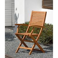 Silla plegable con brazos, madera de eucaliptus FSC KINGSBURY, 94x58x54 cm 