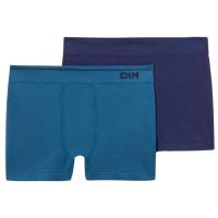 Bóxer hombre sin costuras algodón, azul talla M DIM BASIC, pack 2 uds