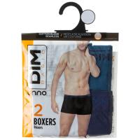 Bóxer hombre sin costuras algodón, azul talla L DIM BASIC, pack 2 uds
