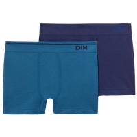 Bóxer hombre sin costuras algodón, azul talla L DIM BASIC, pack 2 uds