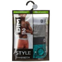 Bóxer hombre algodón elástico, verde/gris talla L DIM, pack 2 uds