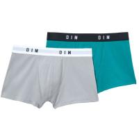 Bóxer hombre algodón elástico, verde/gris talla L DIM, pack 2 uds