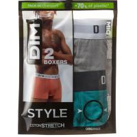 Bóxer hombre algodón elástico, verde/gris talla XL DIM, pack 2 uds