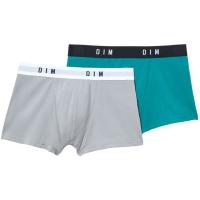 Bóxer hombre algodón elástico, verde/gris talla XL DIM, pack 2 uds