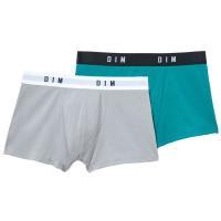 Bóxer hombre algodón elástico, verde/gris talla XXL DIM, pack 2 uds