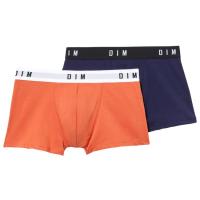 Bóxer hombre algodón elástico, marino/naranja talla M DIM, pack 2 uds