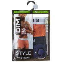 Bóxer hombre algodón elástico, marino/naranja talla XXL DIM, pack 2 uds