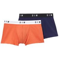 Bóxer hombre algodón elástico, marino/naranja talla XXL DIM, pack 2 uds