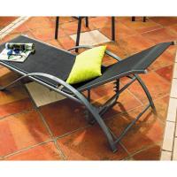 Tumbona con brazos Gross II, aluminio y textilene, 191x 66x46/53.5 x 78 cm 