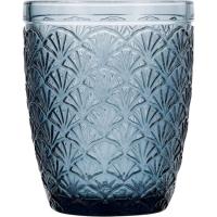 Vaso de vidrio tallado azul Blue Moon BIDASOA, 24 cl