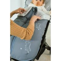Saco polar universal estampado dino gris para silla de paseo impermeable INTERBABY