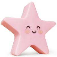 Lámpara quitamiedos estrella rosa, luz led, pilas incluidas INTERBABY