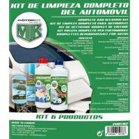 Kit limpieza: cubo, esponja, limpia salpicaderos, champú lavaparabrisas MOTORKIT