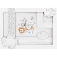 Sábanas de cuna Animalitos gris, 60x120 cm, 3 piezas, 100% algodón INTERBABY, 1 ud