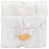 Manta nido de abeja beige +borreguillo, tacto extrasuave, 80x110 cm INTERBABY, 1ud
