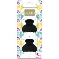 Pinzas negras medianas GLAMOUR, pack 2 uds