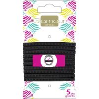 Gomas planas antideslizante negras GLAMOUR, pack 10 uds