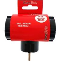 Adaptador doble lateral 16A negro EUROBRIC, 1 ud