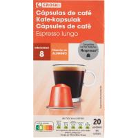 Café expresso lungo compatible Nespresso EROSKI, caja 20 uds