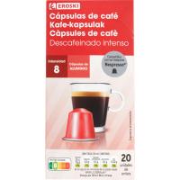 Café descafeinado compatible Nespresso EROSKI, caja 20 uds