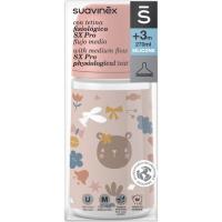 Biberón tetina fisiológica silicona M 270 ml SUAVINEX, 1 ud