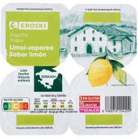 Yogur sabor limón País Vasco EROSKI, pack 4x125 g