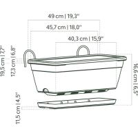Kit jardinera Venezia rectangular para balcón, antracita ARTEVASI, 50 cm