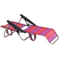 Silla cama de playa fucsia, aluminio y textilene, plegable, posiciones, 77x60x83cm