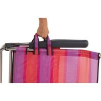 Silla cama de playa fucsia, aluminio y textilene, plegable, posiciones, 77x60x83cm