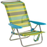 Silla cama de playa lima, aluminio, textilene, plegable, posiciones, 77x60x83cm