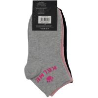 Calcetín mujer deporte tobillero, color surtido, talla única 36/41 KELME, 3 pares