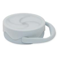 Taza porta snack plegable azul de silicona con tapa INTERBABY