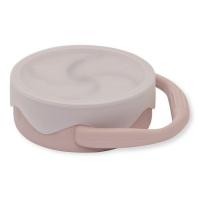 Taza porta snack plegable rosa de silicona con tapa INTERBABY