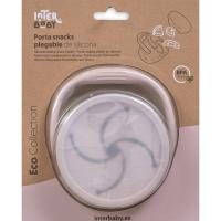 Taza porta snack plegable rosa de silicona con tapa INTERBABY