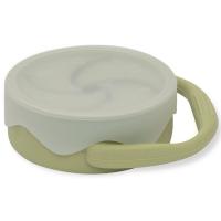Taza porta snack plegable verde agua de silicona con tapa INTERBABY