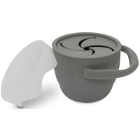 Taza porta snack plegable gris de silicona con tapa INTERBABY