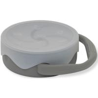 Taza porta snack plegable gris de silicona con tapa INTERBABY