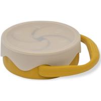 Taza porta snack plegable mostaza de silicona con tapa INTERBABY