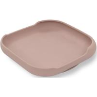 Plato cuadrado rosa con ventosa de silicona INTERBABY, 250 ml