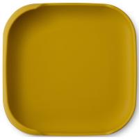 Plato cuadrado mostaza con ventosa de silicona INTERBABY, 250 ml