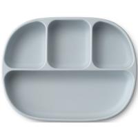 Plato azul con 4 divisiones, ventosa y tapa, de silicona INTERBABY, 650 ml