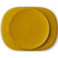 Plato mostaza con 4 divisiones, ventosa y tapa, de silicona INTERBABY, 650 ml