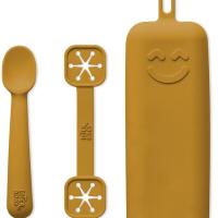 Portacubiertos mostaza de silicona INTERBABY