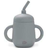 Taza gris antigoteo de entrenamiento cib pajita de silicona INTERBABY